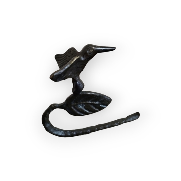 VTG Metal Hummingbird Accent Lamp Glass Lily Shade Antique Brass Finish - Picture 3 of 4